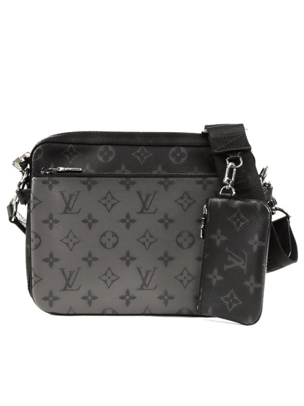 Louis Vuitton Trio Messenger Black Gray Monogram Eclipse Shoulder Bag